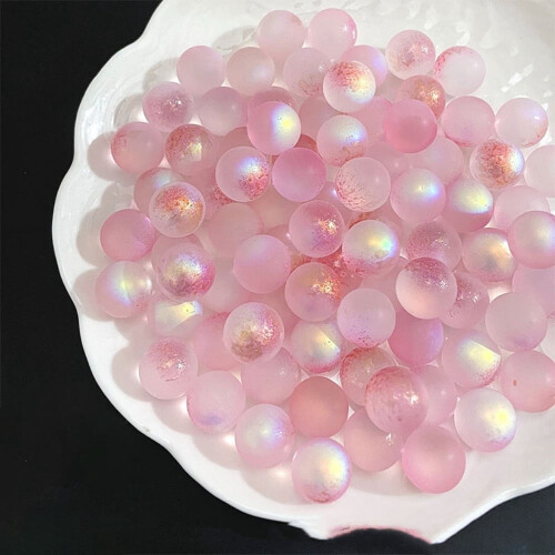 Glass Marbles Pink 10mm 100 Pieces
