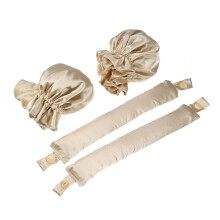 Heatless Hair Curler Set Satin Headband 4 Pcs Beige