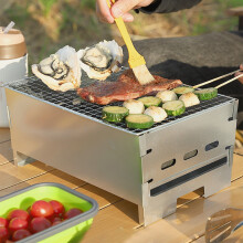 Portable Charcoal Grill Stainless Steel 11.4x7.9x5.3 in
