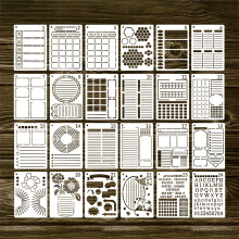 Reusable Productivity Journal Stencils Set 24 pcs
