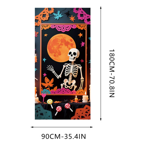 Halloween Pumpkin Ghost Door Cover 1 Piece 2