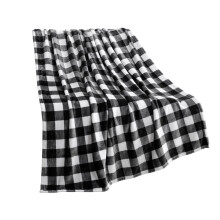Black Plaid Christmas Throw Blanket 39x51 Inch Fleece