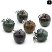 Apple-shaped Natural Stone Pendant Necklace 1 piece