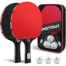 Ping Pong Paddles Set with Balls and Storage Case