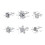 Zirconia Nose Studs Bone Shape Flower Snow Stainless Steel 2