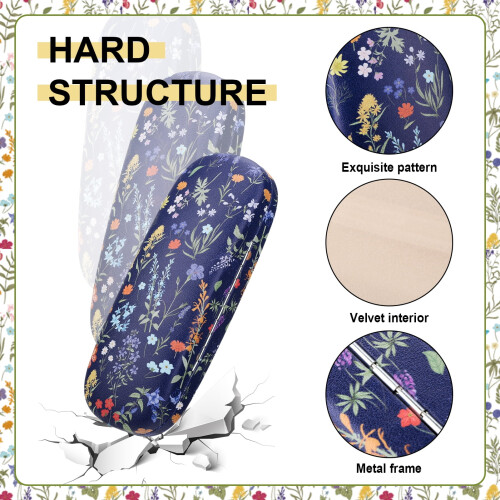 Floral Eyeglasses Case Set Hard Shell 3 Pcs 2