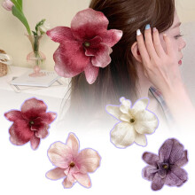 Red Sweet Girl Flower Hairpin French Retro Style 1 Piece