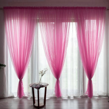 Pink Trilon Sheer Curtain Panel Voile Tulle 200x100cm