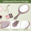 Hand Mirror with Handle Vintage Rose Gold Tone 9.8 x 4.5 3