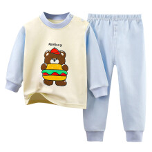 Baby Long Sleeve Pajama Set Light Blue Cartoon Print 18-24