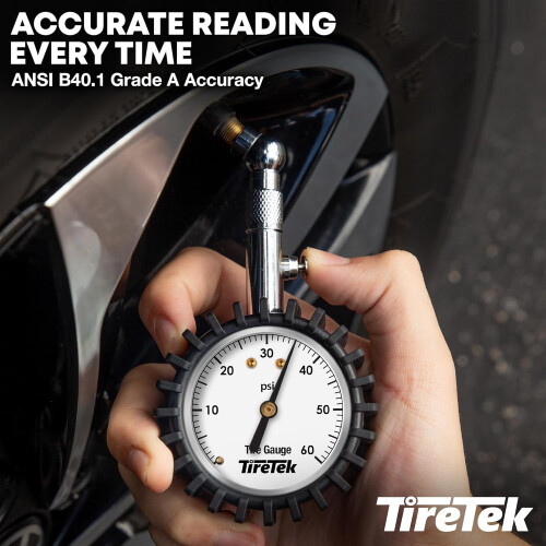Tire Pressure Gauge ANSI Certified Analog Circular Dial 1