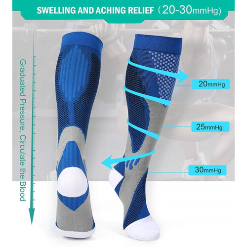 Calze a compressione per uomo e donna, 20-30 mmHg, altezza al ginocchio. 2