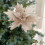 OAVQHLG3B Χριστουγεννιάτικες στολίδες Poinsettia, τεχνητό λουλούδι από μετάξι για 6