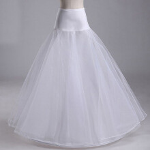 Women's White A-Line Two-Layer Petticoat with Elastic Waist