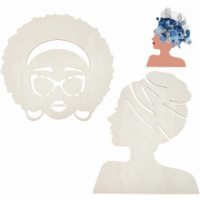 Wooden Mother Silhouette Cutouts 2 pcs for DIY Wreaths and