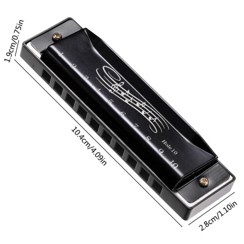 10-Hole 20-Tone Harmonica Portable Musical Instrument for 1