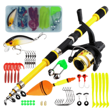 Telescopic Fishing Rod and Reel Combo 6ft Fiberglass