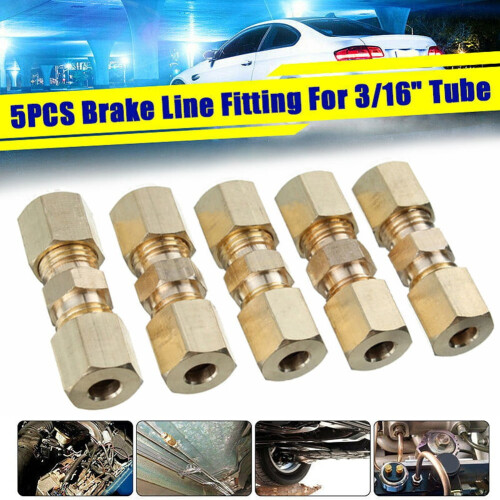 Brass Compression Fitting 3/16 inch OD 5 pcs