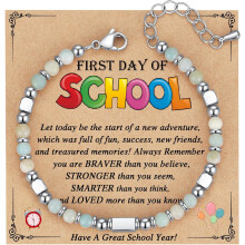 Back to School Bracelet Natural Stone Gift for Girls