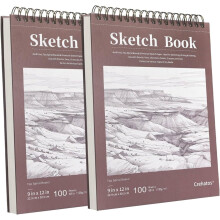 Sketch Book Top Spiral Bound 100 Sheets 68lb Drawing Paper