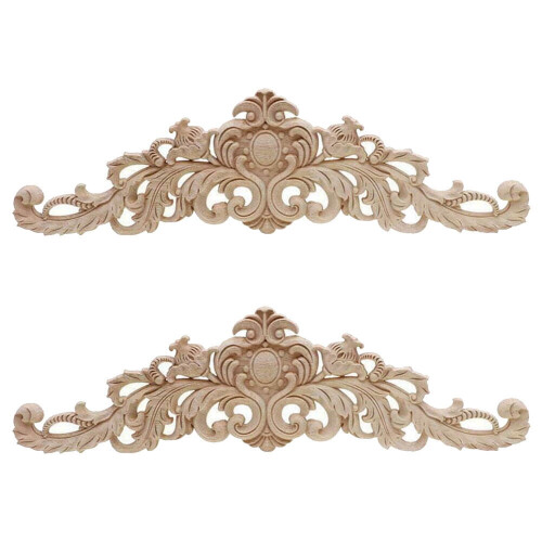 Wood Carved Corner Onlay Applique Unpainted Frame Decal 2