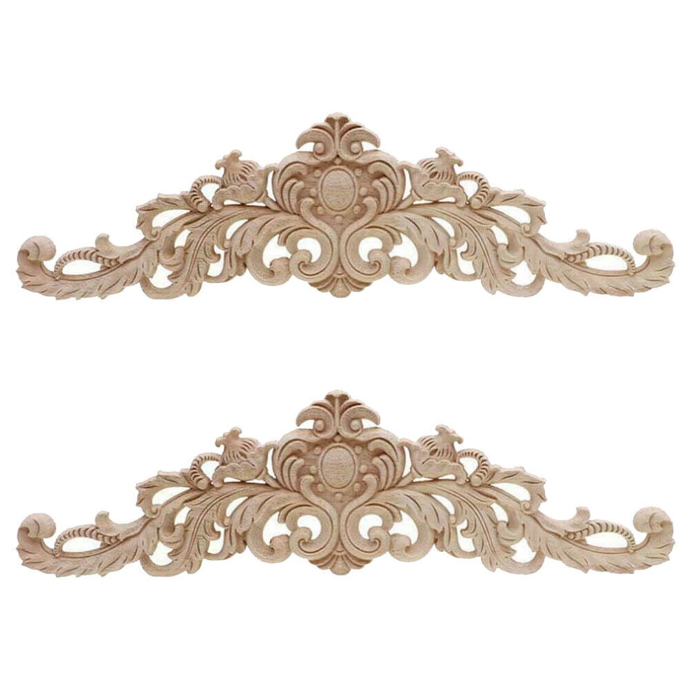 Wood Carved Corner Onlay Applique Unpainted 2 Pcs 9455834472201