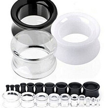 Silicone Flesh Tunnel Ear Plug Black 10 mm 1 Pair