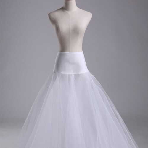 Women's White A-Line Two-Layer Petticoat with Elastic Waist 2