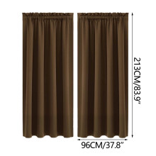Blackout Curtains Thermal Insulated Brown 84x38 Inch