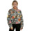Cropped Hoodie Sweatshirt Camo Forest Gray Half Zip 1