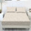 King Size Fitted Sheet Set with 2 Pillowcases Floral Beige 1