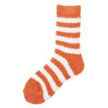 Women's Crew Socks Coral Stripe Lightweight Cotton Athletic