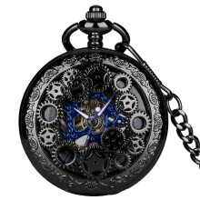 Skeleton Pocket Watch Roman Numerals Mechanical 1pc