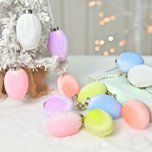 Pastel Velvet Easter Eggs with Hangers 12PCS