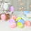 Pastel Velvet Easter Eggs with Hangers 12PCS 1