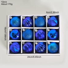 Blue Shatterproof Christmas Balls Plated Baked Paint 36pcs