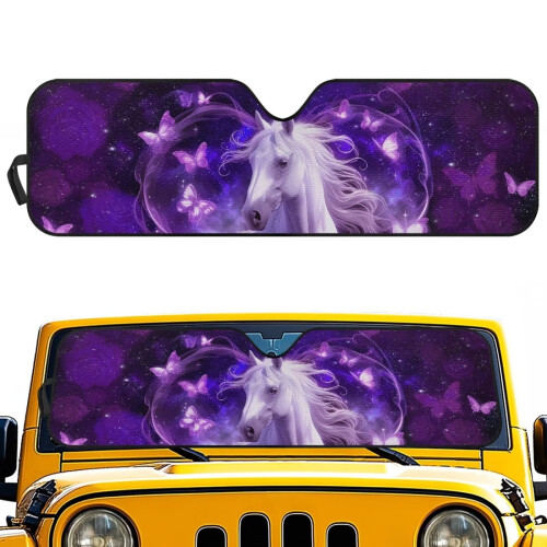 Galaxy Butterfly Foldable Windshield Sun Shade for Jeep