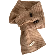 Women's Knitted Winter Scarf with Wooden Buttons