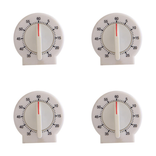 Mechanical Kitchen Timer 60-Min Wind-Up 4 Pack