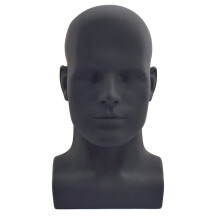 Male Mannequin Head Black Display Stand for Wigs Hats