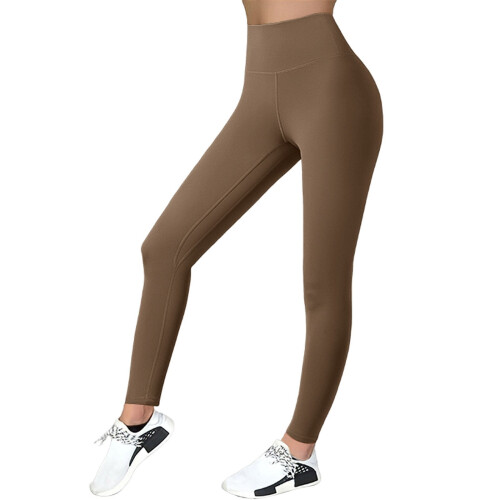 Women's Tummy Control Leggings Brown 2XL 1