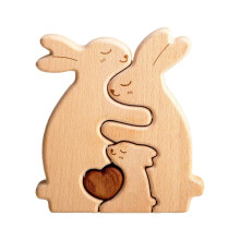 Wooden Rabbits Family Puzzle Set 5.3 inch