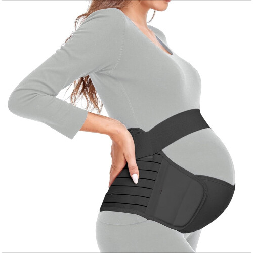 PUMIER Maternity Belt Black L 39.5-51.3 in