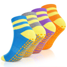 Non-Slip Grip Socks for Women with Cushion and Full-Toe