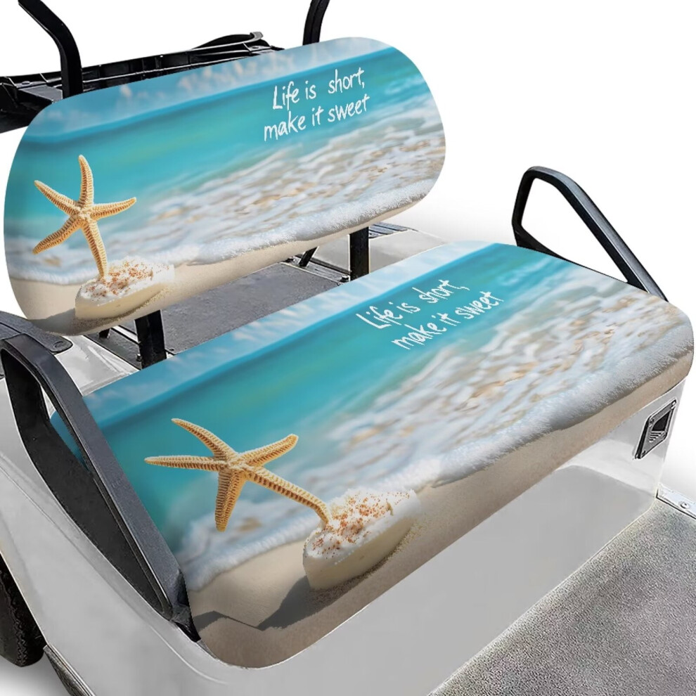 Beach Starfish Seat Cushion Set Vinyl Washable Golf Cart 9455834498522