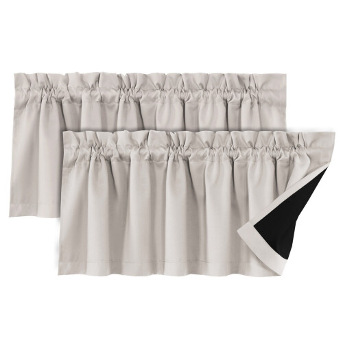 Blackout Curtain Valance Solid Color Set