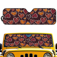Foldable Heart Print Windshield Sun Shade for Jeep Wrangler