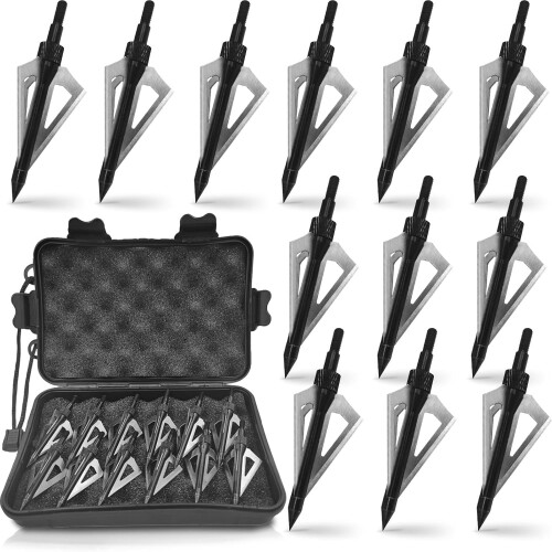 Archery Broadheads 3-Blade Screw-In 16 Pack