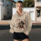 Women's Cropped Quarter-Zip Sweatshirt with Pocket and 3
