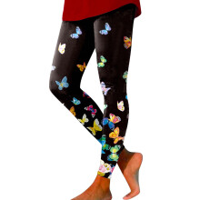 High-Waisted Yoga Leggings with Pockets Print Wide Leg Tall